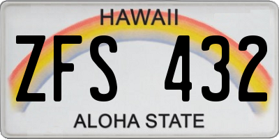 HI license plate ZFS432