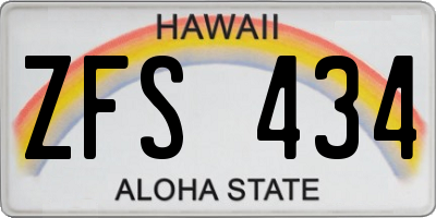 HI license plate ZFS434