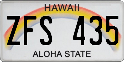 HI license plate ZFS435
