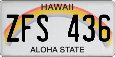 HI license plate ZFS436