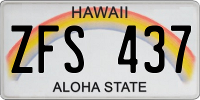 HI license plate ZFS437