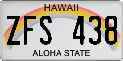 HI license plate ZFS438