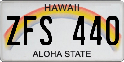 HI license plate ZFS440