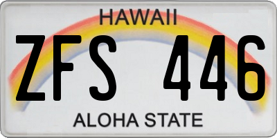 HI license plate ZFS446
