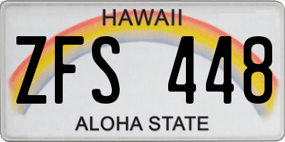 HI license plate ZFS448