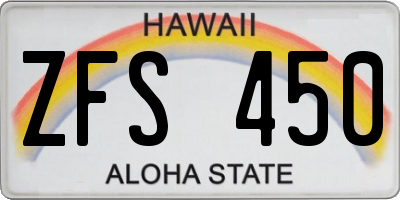 HI license plate ZFS450