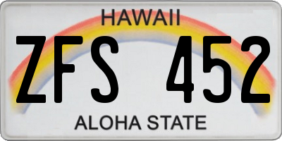 HI license plate ZFS452