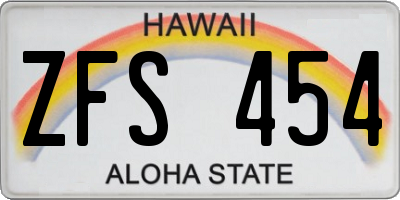 HI license plate ZFS454