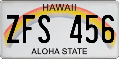 HI license plate ZFS456