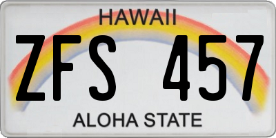 HI license plate ZFS457