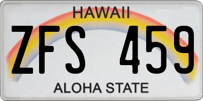 HI license plate ZFS459