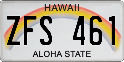 HI license plate ZFS461
