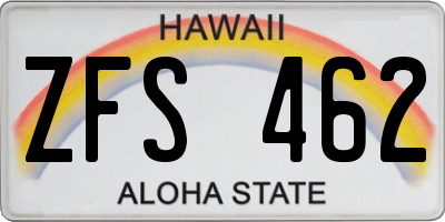 HI license plate ZFS462