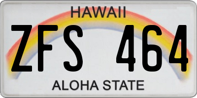 HI license plate ZFS464