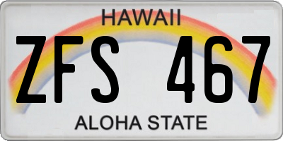 HI license plate ZFS467
