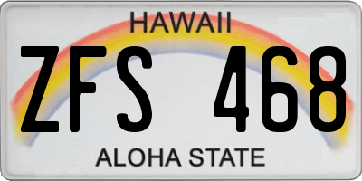 HI license plate ZFS468