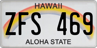 HI license plate ZFS469