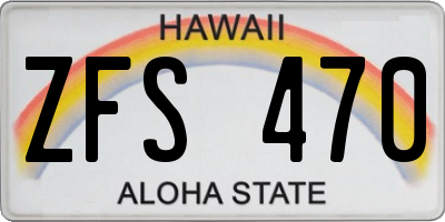 HI license plate ZFS470