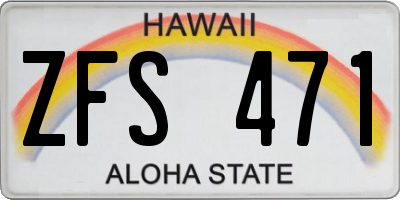 HI license plate ZFS471