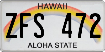 HI license plate ZFS472