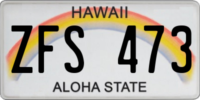 HI license plate ZFS473