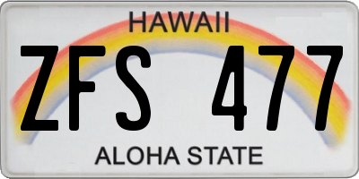 HI license plate ZFS477