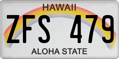 HI license plate ZFS479