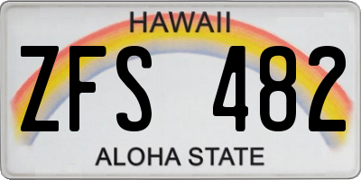 HI license plate ZFS482