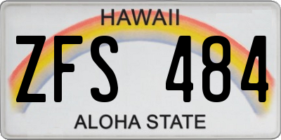 HI license plate ZFS484