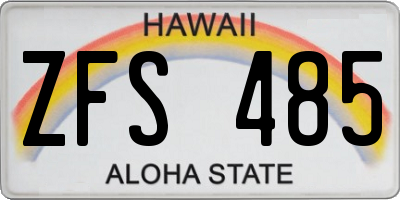 HI license plate ZFS485