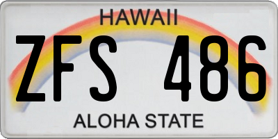 HI license plate ZFS486