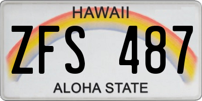 HI license plate ZFS487