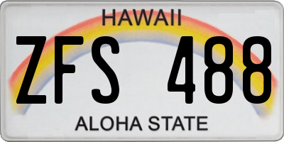 HI license plate ZFS488