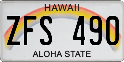 HI license plate ZFS490