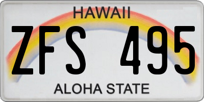 HI license plate ZFS495