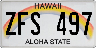 HI license plate ZFS497