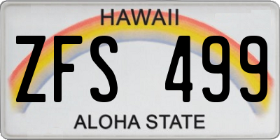 HI license plate ZFS499