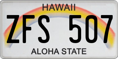 HI license plate ZFS507