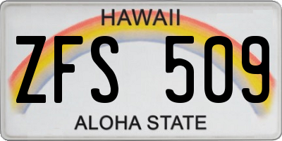 HI license plate ZFS509