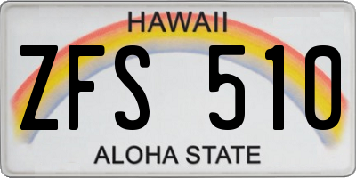 HI license plate ZFS510