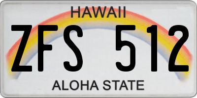 HI license plate ZFS512