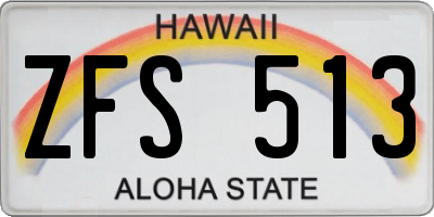 HI license plate ZFS513