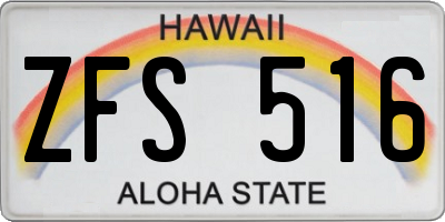 HI license plate ZFS516