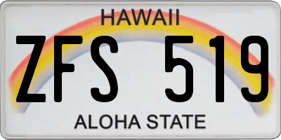 HI license plate ZFS519