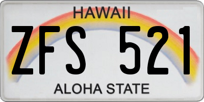 HI license plate ZFS521