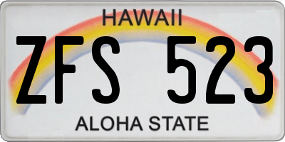 HI license plate ZFS523