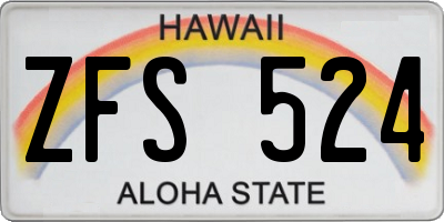 HI license plate ZFS524