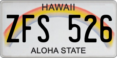 HI license plate ZFS526