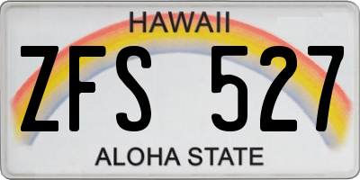 HI license plate ZFS527