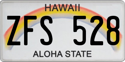 HI license plate ZFS528